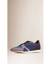 blue burberry trainers
